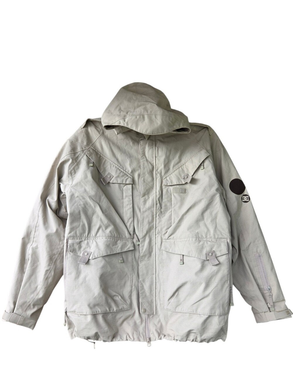 DC Ski Snowboard Jacket Mens XL Beige Exotex 10000 Hooded Winter